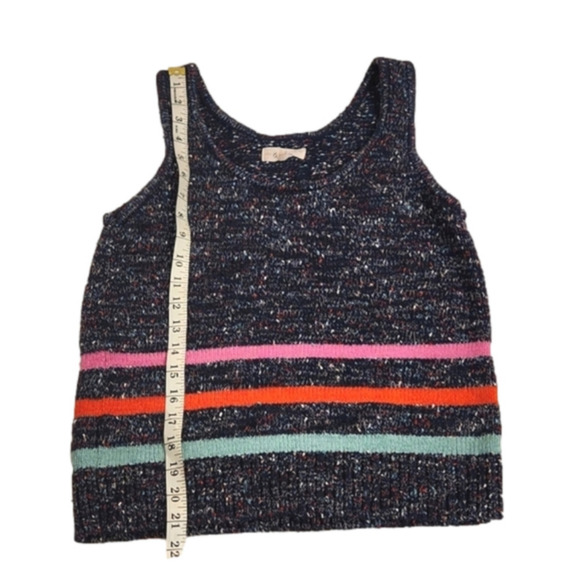 Womens Lou & Grey for LOFT blue spotted colorful stripe sweater tank size Large - Picture 12 of 15